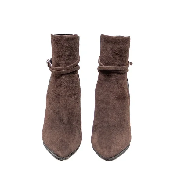 Prada Women's Brown Suede Stiletto Ankle Boots – Size EU 37 (US 6.5 – 7) - Picture 2 of 10